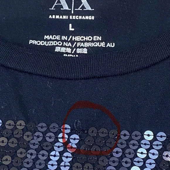 Armani Exchange Sequin Tee - Picture 5 of 5